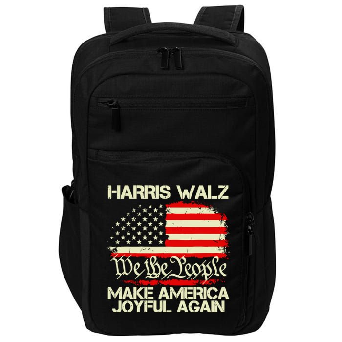 Harris Walz 2024 Make America Joyful Again We The People American Flag Impact Tech Backpack