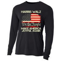 Harris Walz 2024 Make America Joyful Again We The People American Flag Cooling Performance Long Sleeve Crew