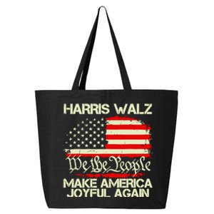 Harris Walz 2024 Make America Joyful Again We The People American Flag 25L Jumbo Tote