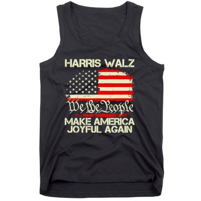 Harris Walz 2024 Make America Joyful Again We The People American Flag Tank Top