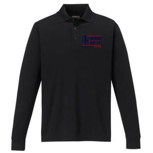 Harris Waltz 2024 Election Kamala Harris Tim Waltz 2024 Performance Long Sleeve Polo