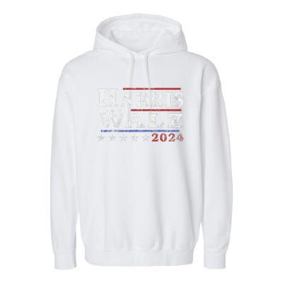 Harris Walz 2024 Election Kamala Harris Tim Waltz 2024 Garment-Dyed Fleece Hoodie