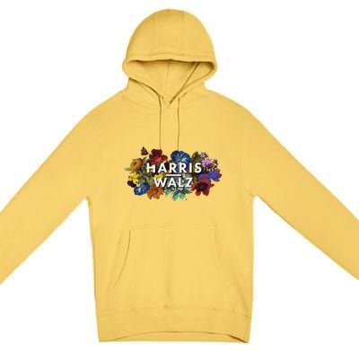 Harris Walz 2024 Floral Feminine Women Harris Waltz 2024 Premium Pullover Hoodie