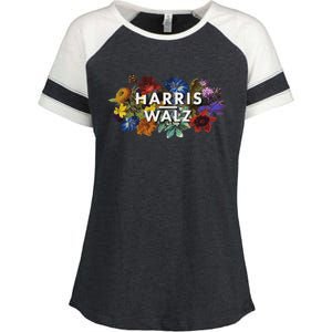 Harris Walz 2024 Floral Feminine Women Harris Waltz 2024 Enza Ladies Jersey Colorblock Tee