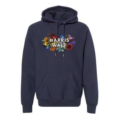 Harris Walz 2024 Floral Feminine Women Harris Waltz 2024 Premium Hoodie