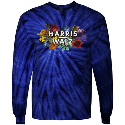 Harris Walz 2024 Floral Feminine Women Harris Waltz 2024 Tie-Dye Long Sleeve Shirt