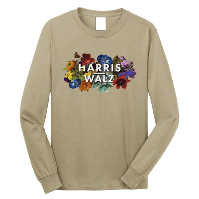 Harris Walz 2024 Floral Feminine Women Harris Waltz 2024 Long Sleeve Shirt