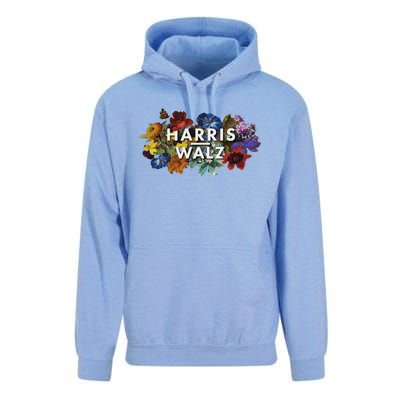 Harris Walz 2024 Floral Feminine Women Harris Waltz 2024 Unisex Surf Hoodie