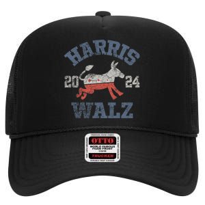 Harris Waltz 2024 Election Kamala Harris Tim Waltz 2024 High Crown Mesh Back Trucker Hat