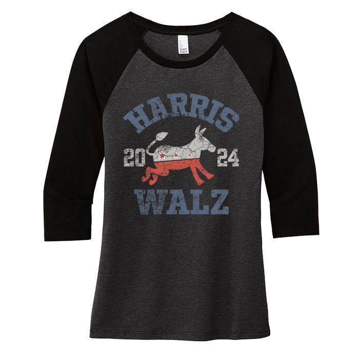 Harris Waltz 2024 Election Kamala Harris Tim Waltz 2024 Women's Tri-Blend 3/4-Sleeve Raglan Shirt