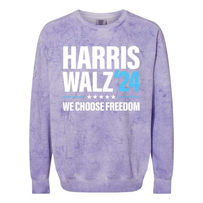 Harris Walz 2024 Kamala Harris Tim Walz President 24 Colorblast Crewneck Sweatshirt