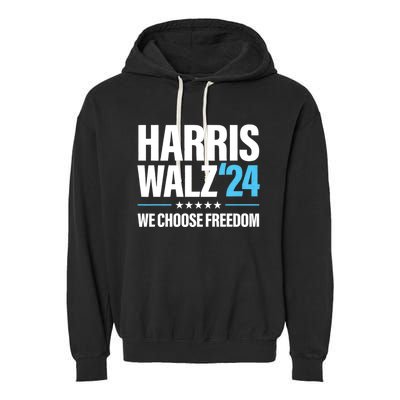 Harris Walz 2024 Kamala Harris Tim Walz President 24 Garment-Dyed Fleece Hoodie