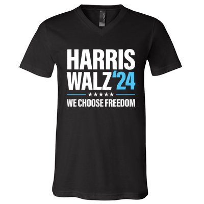 Harris Walz 2024 Kamala Harris Tim Walz President 24 V-Neck T-Shirt