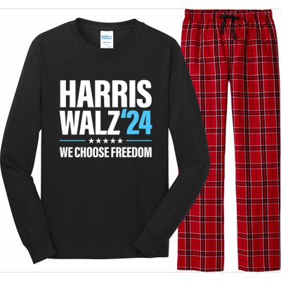 Harris Walz 2024 Kamala Harris Tim Walz President 24 Long Sleeve Pajama Set