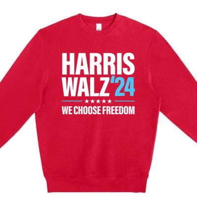 Harris Walz 2024 Kamala Harris Tim Walz President 24 Premium Crewneck Sweatshirt