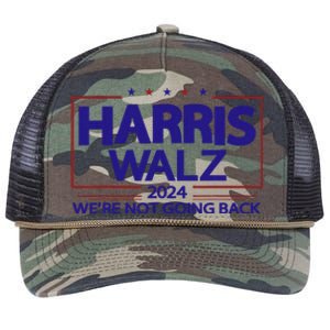 Harris Walz 2024 WeRe Not Going Back Kamala Harris Vp Walz Retro Rope Trucker Hat Cap