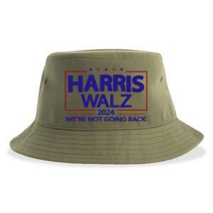 Harris Walz 2024 WeRe Not Going Back Kamala Harris Vp Walz Sustainable Bucket Hat