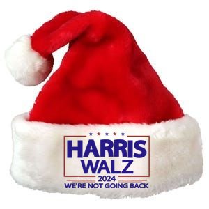 Harris Walz 2024 WeRe Not Going Back Kamala Harris Vp Walz Premium Christmas Santa Hat