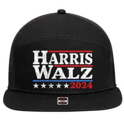 Harris Walz 2024 Election Kamala Harris Tim Waltz 2024 Pro Kamala 7 Panel Mesh Trucker Snapback Hat