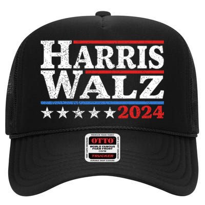 Harris Walz 2024 Election Kamala Harris Tim Waltz 2024 Pro Kamala High Crown Mesh Back Trucker Hat