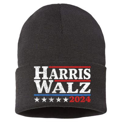 Harris Walz 2024 Election Kamala Harris Tim Waltz 2024 Pro Kamala Sustainable Knit Beanie