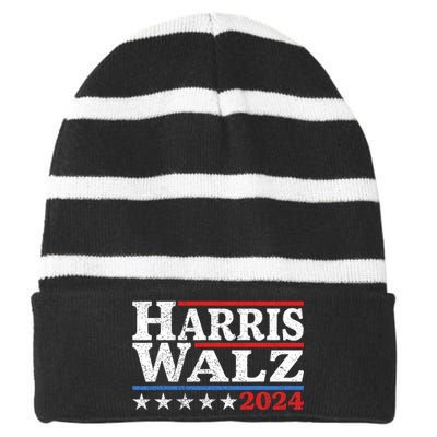 Harris Walz 2024 Election Kamala Harris Tim Waltz 2024 Pro Kamala Striped Beanie with Solid Band