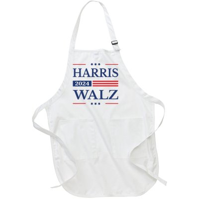 Harris Walz 2024 Kamala Harris 2024 Tim Walz 2024 Usa Flag Full-Length Apron With Pockets