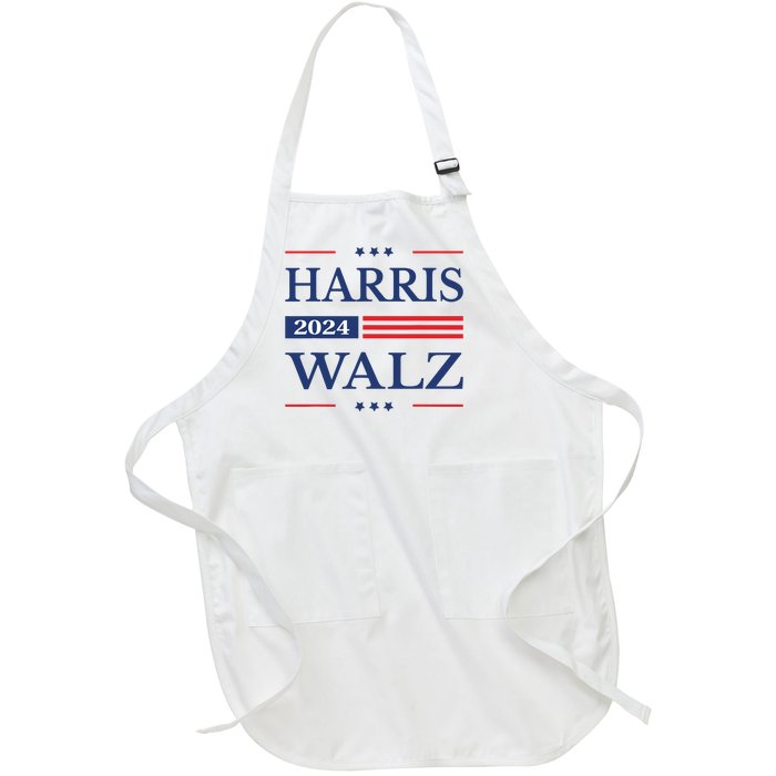 Harris Walz 2024 Kamala Harris 2024 Tim Walz 2024 Usa Flag Full-Length Apron With Pockets