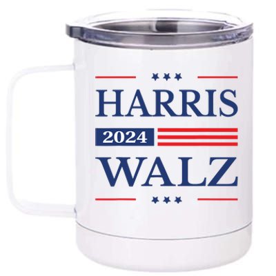 Harris Walz 2024 Kamala Harris 2024 Tim Walz 2024 Usa Flag 12 oz Stainless Steel Tumbler Cup