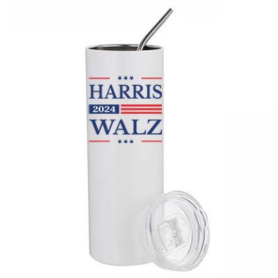 Harris Walz 2024 Kamala Harris 2024 Tim Walz 2024 Usa Flag Stainless Steel Tumbler