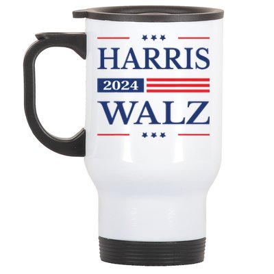 Harris Walz 2024 Kamala Harris 2024 Tim Walz 2024 Usa Flag Stainless Steel Travel Mug