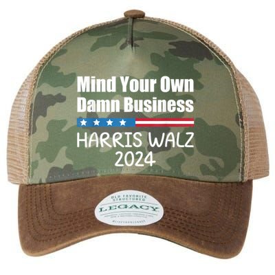 Harris Walz 2024 Mind Your Own Damn Business Legacy Tie Dye Trucker Hat