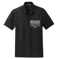 Harris Walz 2024 Mind Your Own Damn Business Dry Zone Grid Polo