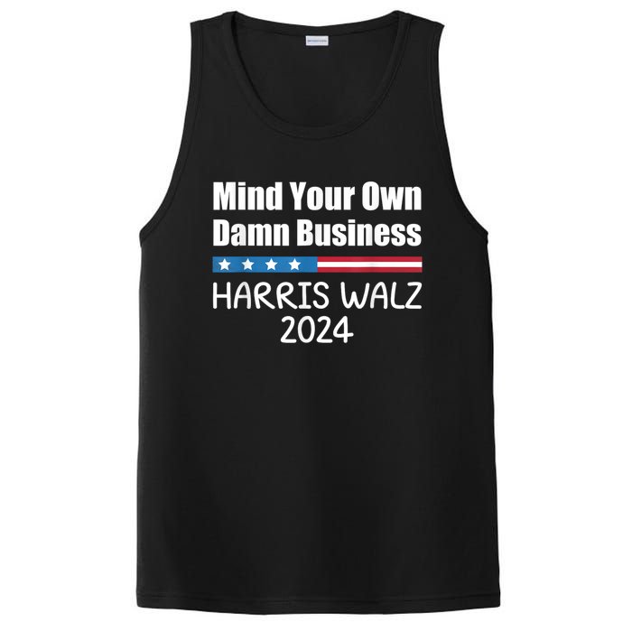 Harris Walz 2024 Mind Your Own Damn Business PosiCharge Competitor Tank