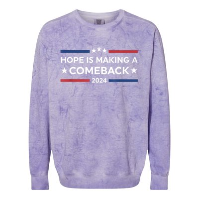 Harris Walz 2024 Hope Is Making A Comeback Colorblast Crewneck Sweatshirt