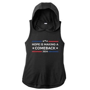 Harris Walz 2024 Hope Is Making A Comeback Ladies PosiCharge Tri-Blend Wicking Draft Hoodie Tank