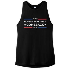 Harris Walz 2024 Hope Is Making A Comeback Ladies PosiCharge Tri-Blend Wicking Tank