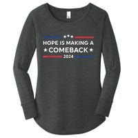 Harris Walz 2024 Hope Is Making A Comeback Women's Perfect Tri Tunic Long Sleeve Shirt