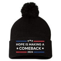 Harris Walz 2024 Hope Is Making A Comeback Pom Pom 12in Knit Beanie