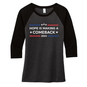 Harris Walz 2024 Hope Is Making A Comeback Women's Tri-Blend 3/4-Sleeve Raglan Shirt