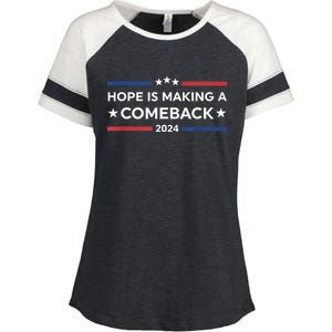 Harris Walz 2024 Hope Is Making A Comeback Enza Ladies Jersey Colorblock Tee