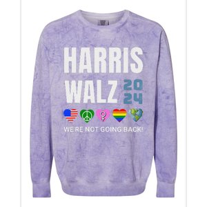 Harris Walz 2024 Not Going Back Rights Lgbtq Vote Colorblast Crewneck Sweatshirt