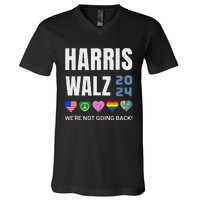 Harris Walz 2024 Not Going Back Rights Lgbtq Vote V-Neck T-Shirt