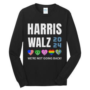 Harris Walz 2024 Not Going Back Rights Lgbtq Vote Tall Long Sleeve T-Shirt