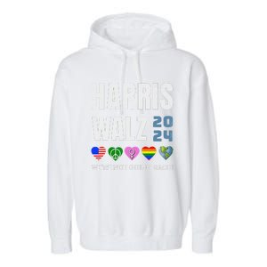 Harris Walz 2024 Not Going Back Rights Lgbtq Vote Garment-Dyed Fleece Hoodie