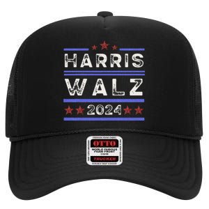 Harris Walz 2024 Harris For President Vote For Kamala High Crown Mesh Back Trucker Hat