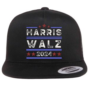 Harris Walz 2024 Harris For President Vote For Kamala Flat Bill Trucker Hat