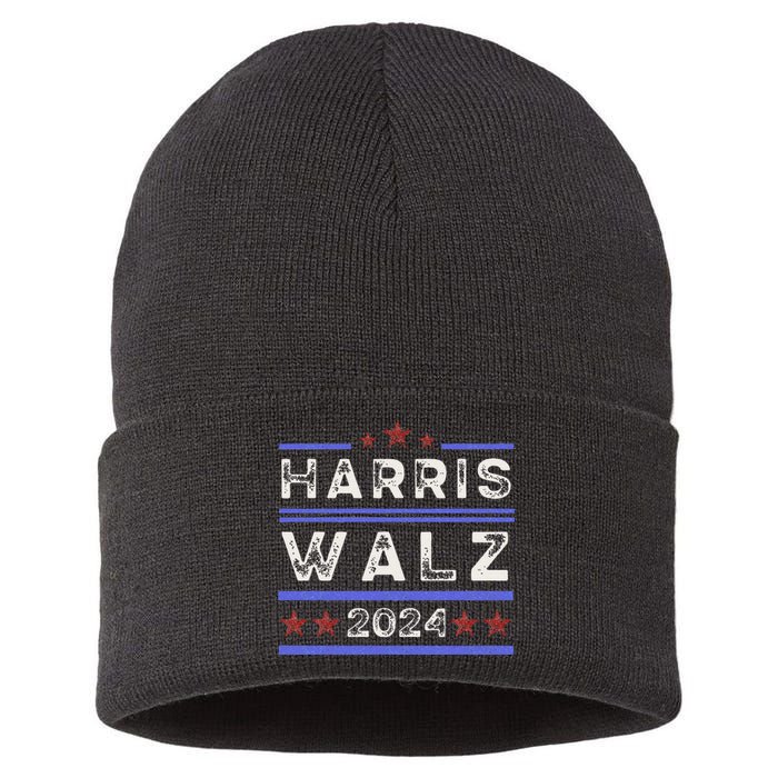 Harris Walz 2024 Harris For President Vote For Kamala Sustainable Knit Beanie