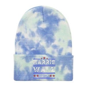 Harris Walz 2024 Harris For President Vote For Kamala Tie Dye 12in Knit Beanie