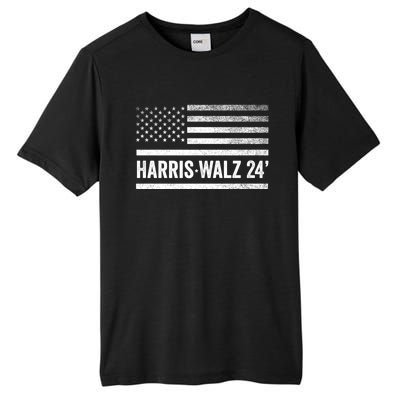 Harris Walz 2024 Election Kamala Tim Waltz American Flag Tall Fusion ChromaSoft Performance T-Shirt